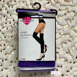 New 💜Purple💜Thigh High Leg Warmers Music Legs 4248